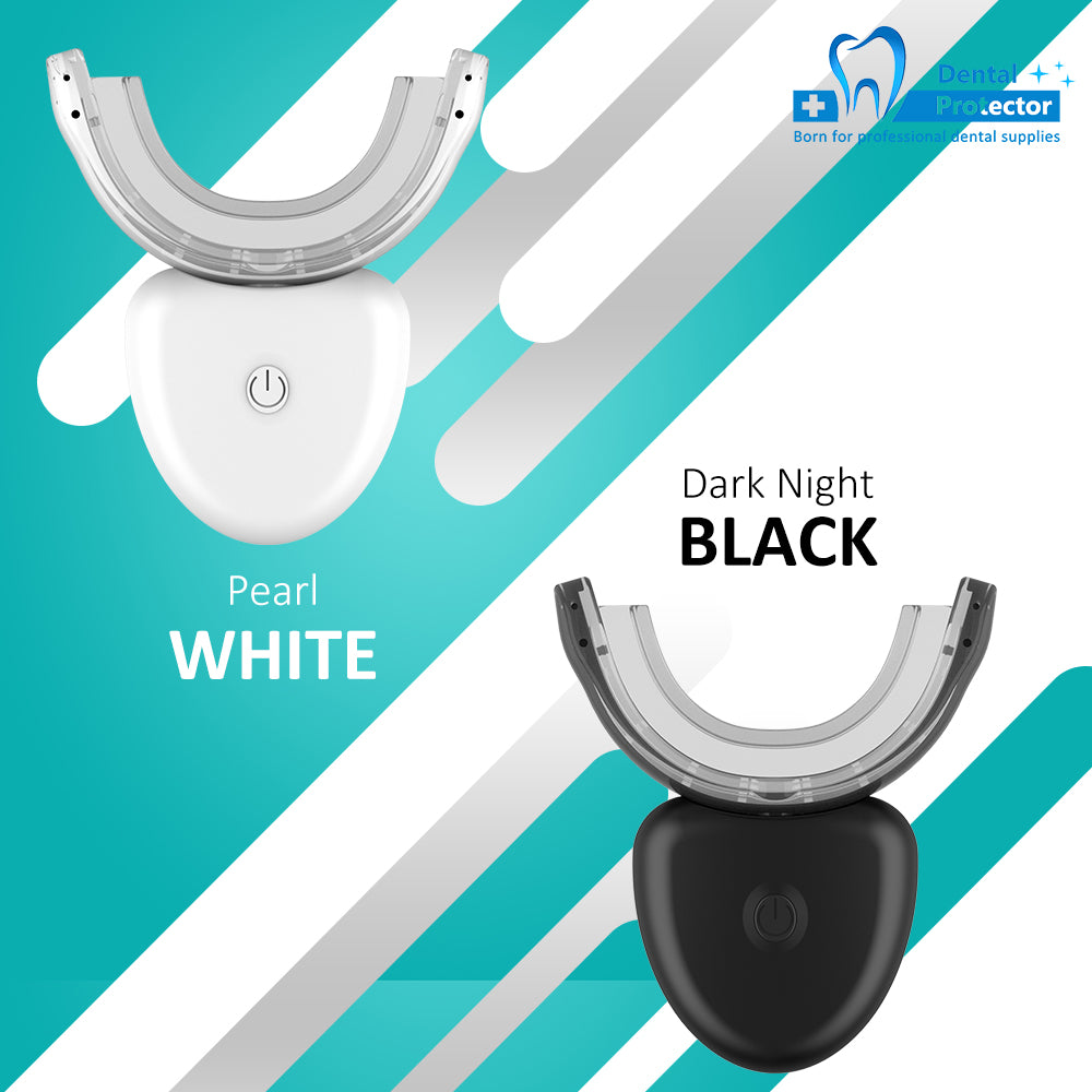 Protector Teeth Whitening Kit with LED Light at Home for Sensitive Teeth,Professional Tooth Whitener with 1xDouble-Sided Silicone Mouth Tray,3xTeeth Whitening Gel, Magnetic charging, Safely and Effectively Whitens in 15 Minutes