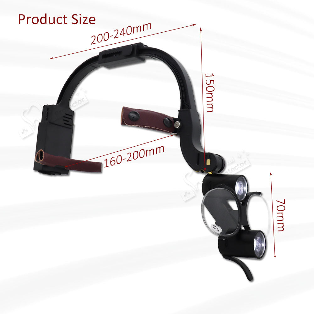 D-SLAMP 3.5X Dental Loupe Magnification Binocular Surgery Surgical Magnifier with Headlight LED Light Dentist Medical Shadowless lamp