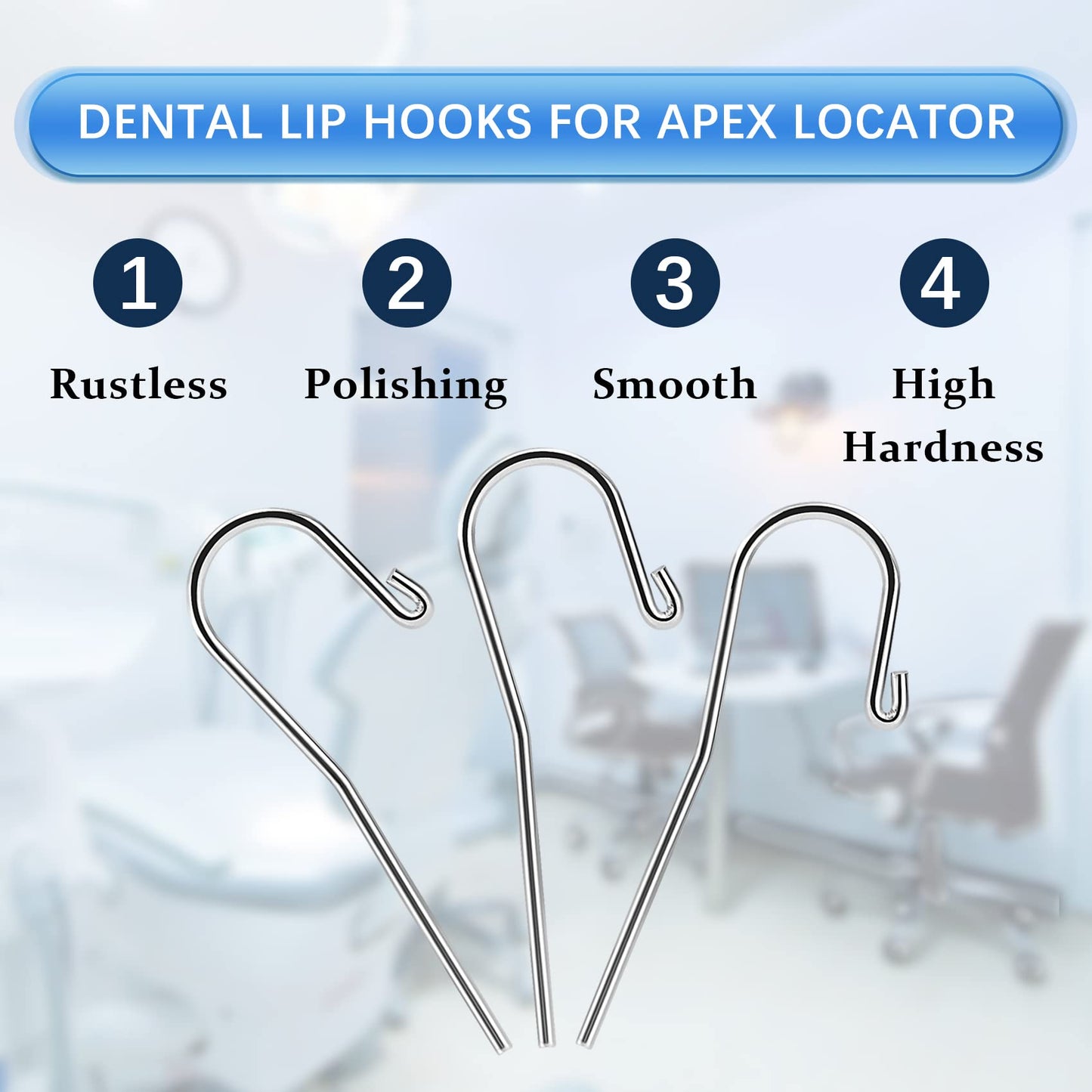 10Pcs Dental Lip Hooks for Apex Locator, Stainless Steel Tester Endo Instrument Tools Used for Dental Clinic, Lab Equipment - Acid and Rust Resistance 2 mm