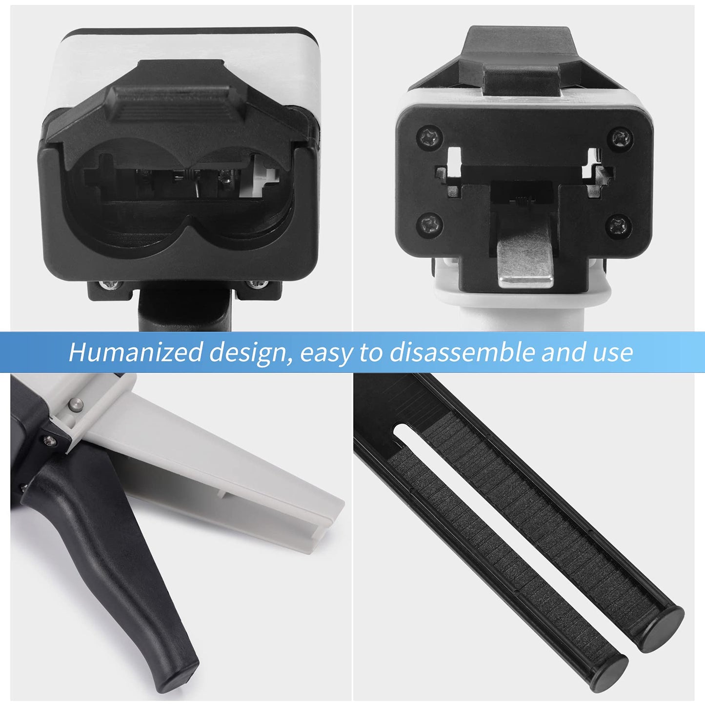 Dispenser Gun Kit 50ml Dental Impression Material Dispensing Guns, Solid Epoxy Gun 1:1/1:2 for Dispense Dental Resin Materials, Adhesive and Glue