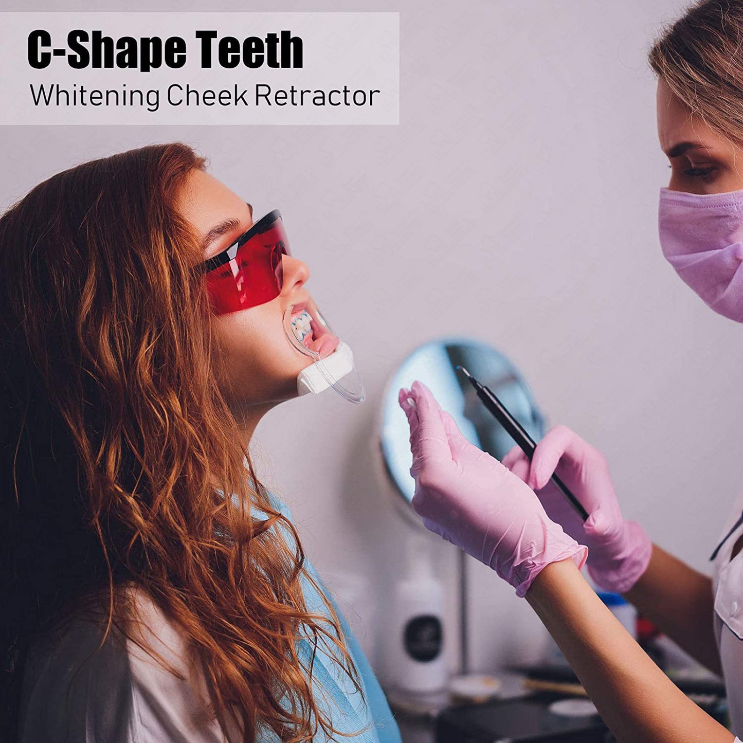 C-Shape Teeth Whitening Cheek Retractor Autoclavable Dental Mouth Opener Disposable Dental Lip Cheek Retractor for Mouthguard Challenge Game 20 Pieces
