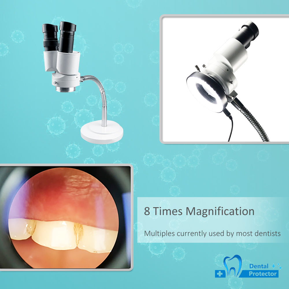 Mscope-3 8X Magnify Dental Binocular Microscope 5W LED Rotatable for Dentists Denture Tool Dental Lab Equipment Microscope Spot Light