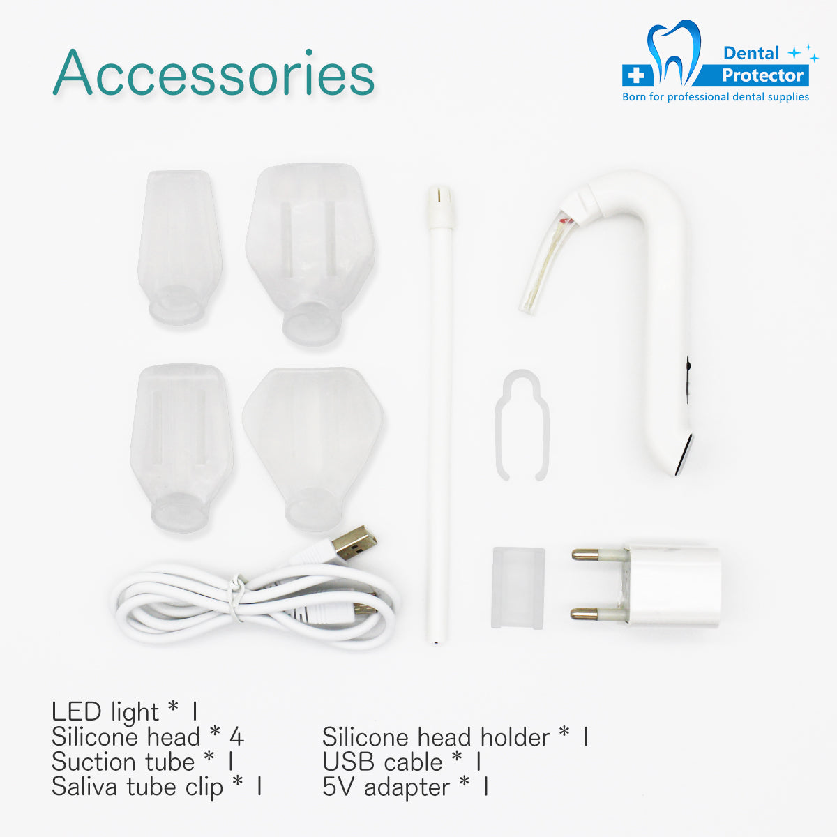 PD-OL Dentist Wireless Rechargeable Intro Oral LED Lighting Easy Bite Block Light Lamp Suction Tip