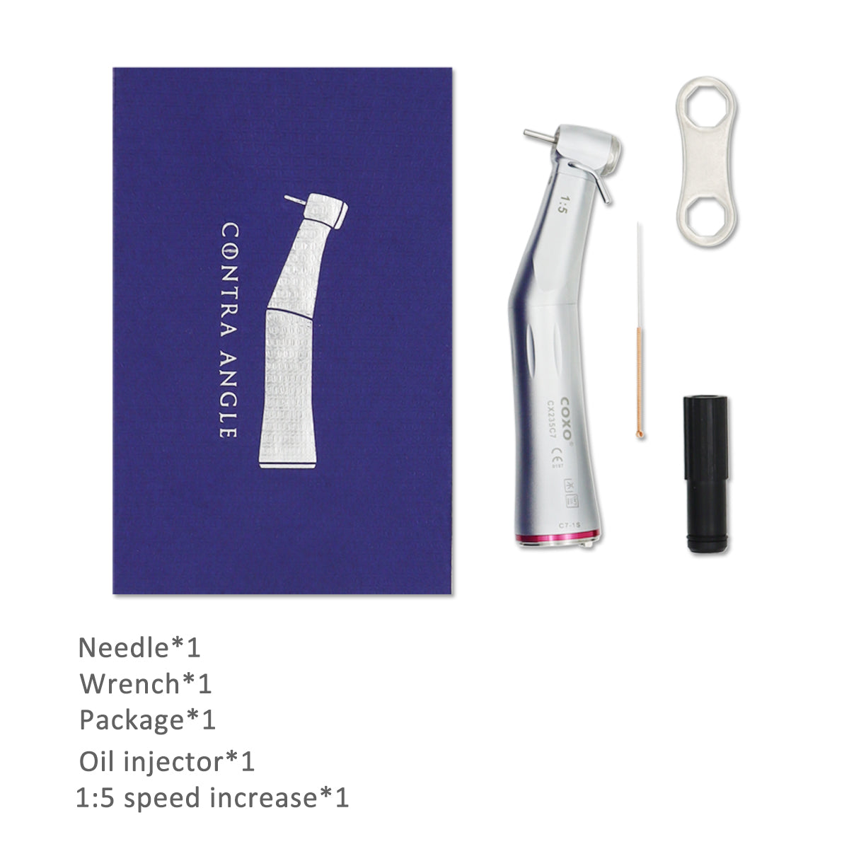 C7-1S COXO Dental 1: 5 Contra Angle for Remove Crown and Tooth Extraction, can be used with COXO implant motor