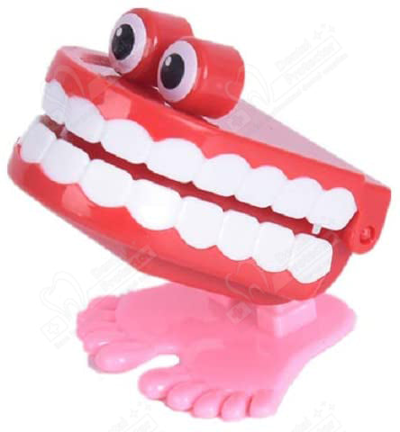 PROTECTOR Walking Teeth Toys 7PCS, Wind-up Chattering Teeth Smile Small Wind Up Toy Feet Knickknack For Party Halloween Christmas Home Desktop Decoration