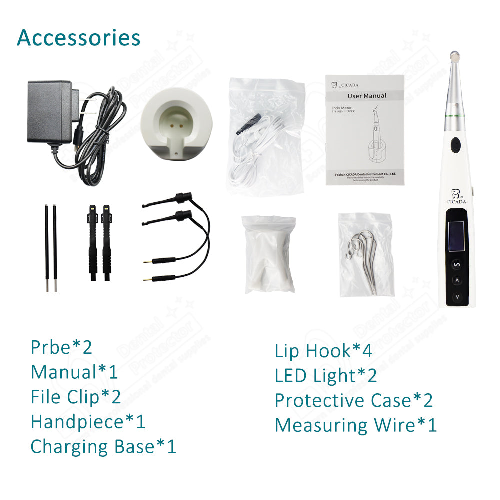 CICADA Wireless Endo Motor With Apex Locator 2 in 1 , with Led light For Endodintics Treatment