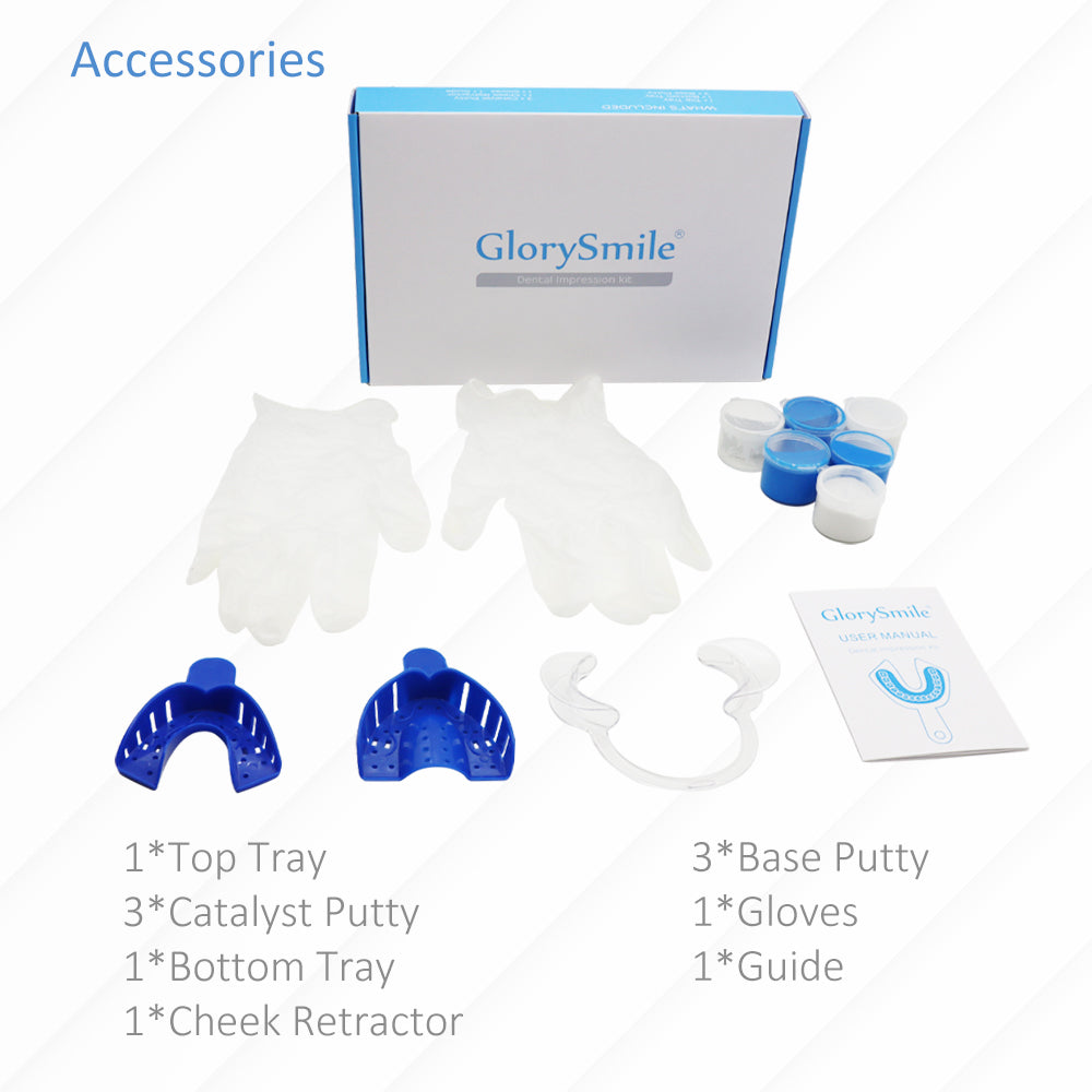 TIK-GS Dental Impression Kit - 168 Gm Putty Silicone - 2Dental Trays-Upper and Lower- DIY Teeth Molding Kit - for Home or Clinic Use -Teeth Impression Putty Silicone Material