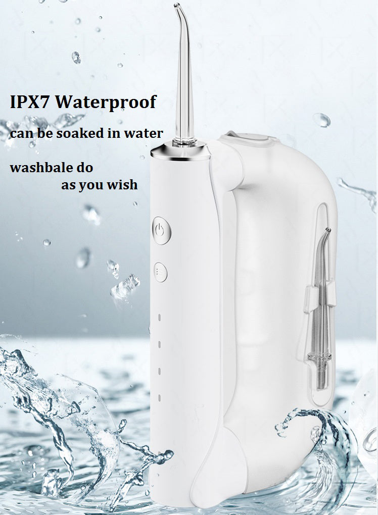 Cordless Water Flosser Portable Oral Irrigator Rechargeable Teeth Cleaner Pick for Braces & Bridges - IPX7 Waterproof, Collapsible Water Tank for Travel and Home