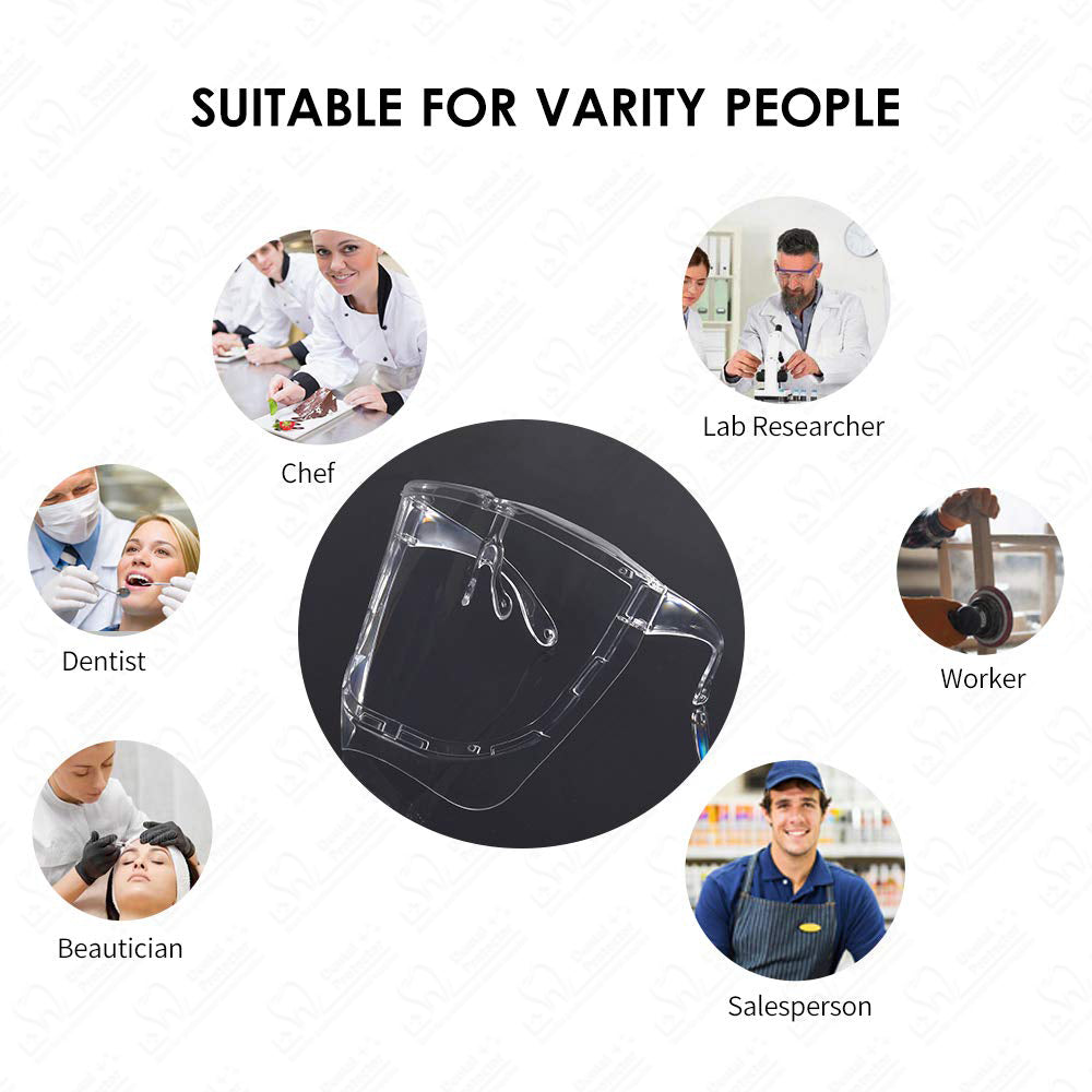 5 Pack Safety Face Shields,Ultra Clear Protective Full Face Shield to Protect Eyes, Nose, Mouth - Reusable Anti-Fog Transparent PET Plastic, Goggles, For Men Women, Indoor and Outdoor Activities Use