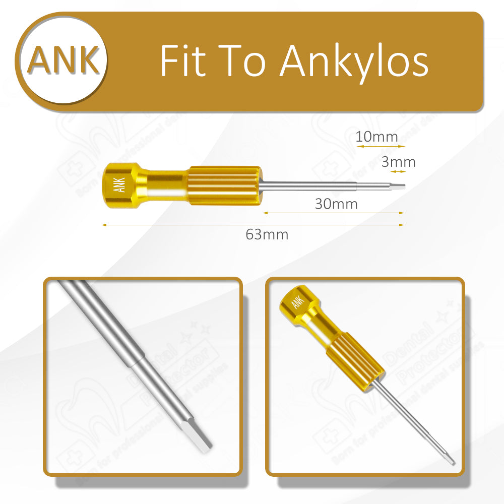 8 pcs Implant Screwdriver Denture Implant System Abutment Screwdriver Implant Screw Drivers Kit with Steel Stand Box