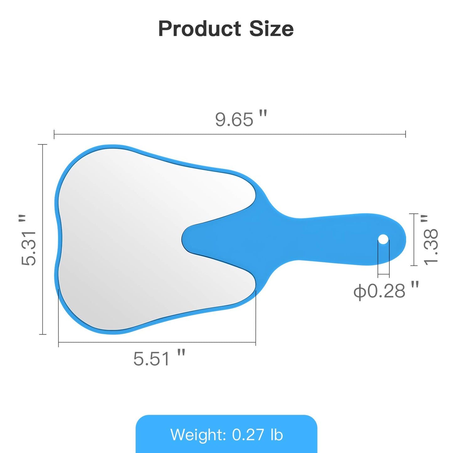 2 pcs Handheld Mirror Small with Handle , Hand Mirror Tooth-Shaped Kids Makeup Mirror Cute for Salon|Barber|Hairdressing - Easy to use & Lightweight