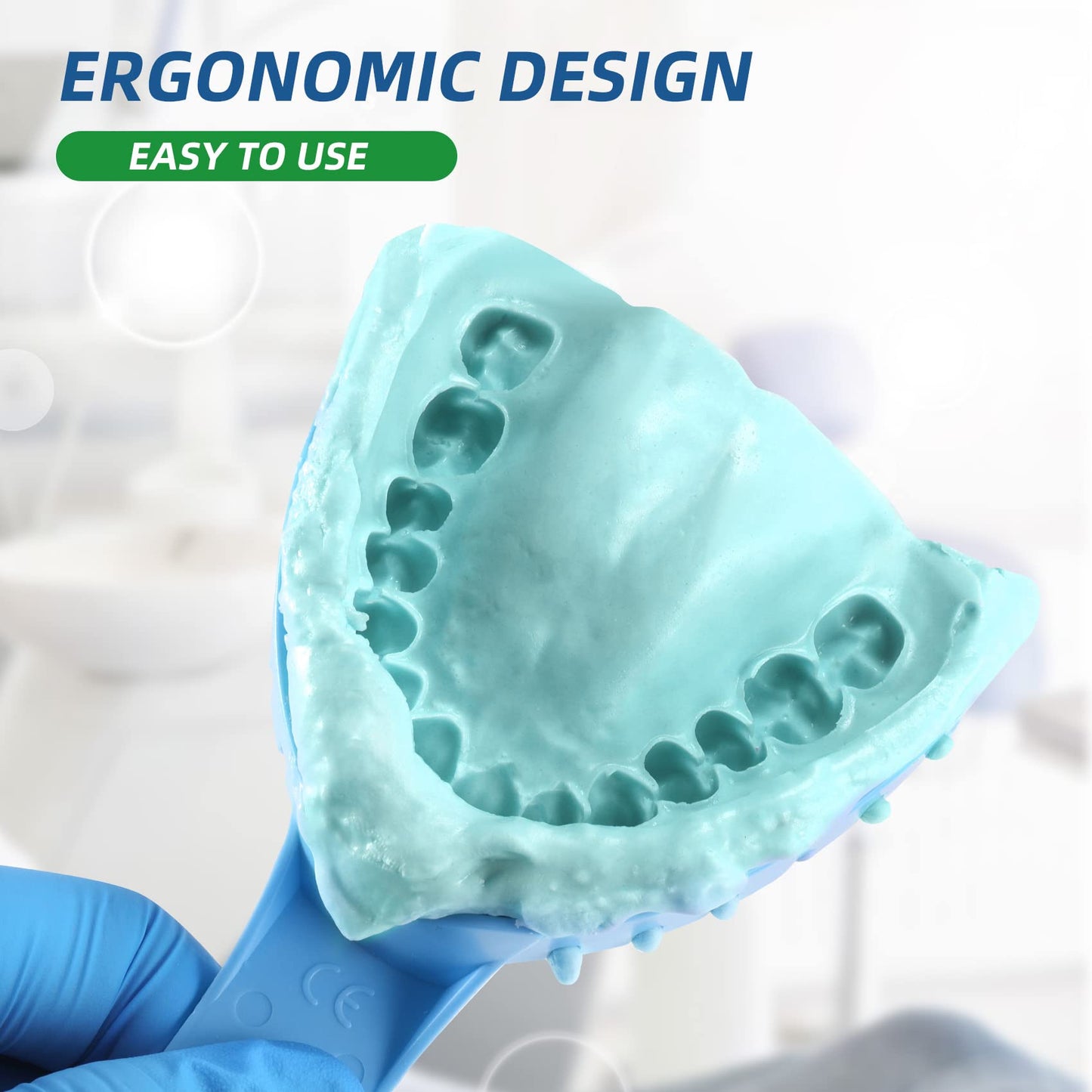 Dental Impression Trays Autoclavable 10 PCS, Perforated Impression Trays Set Plastic Teeth Holder for Dental Clinic, Lab Equipment, Dental Students