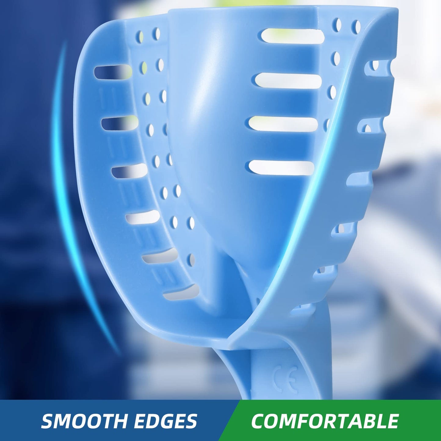 Dental Impression Trays Autoclavable 10 PCS, Perforated Impression Trays Set Plastic Teeth Holder for Dental Clinic, Lab Equipment, Dental Students
