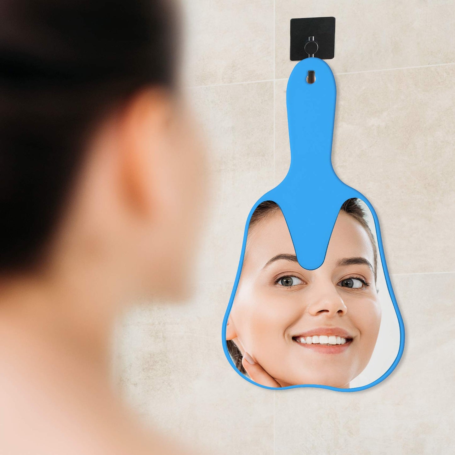 2 pcs Handheld Mirror Small with Handle , Hand Mirror Tooth-Shaped Kids Makeup Mirror Cute for Salon|Barber|Hairdressing - Easy to use & Lightweight
