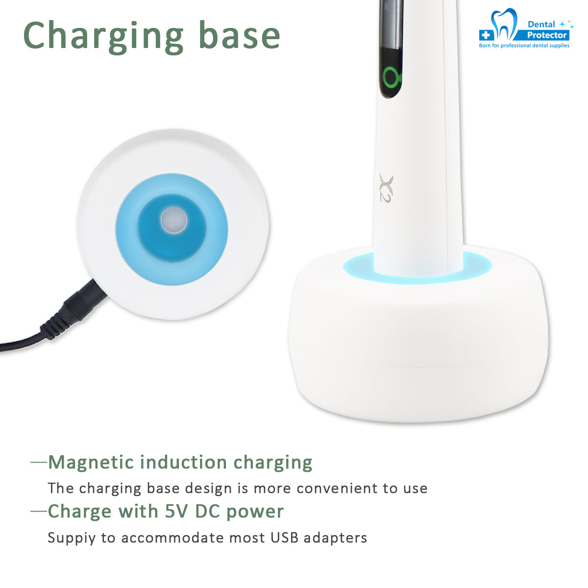 Wireless LED Dental Orthodontics Curing Light Rechargeable High Power Dentist Cure Lamp With 4 Optical Fiber