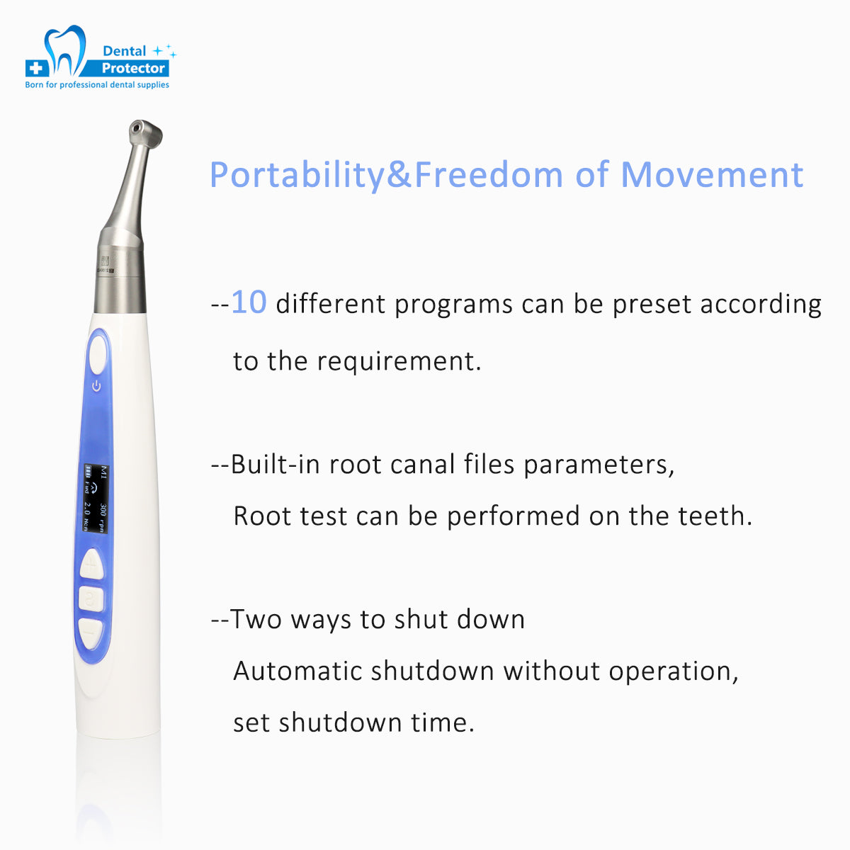 Dental Wireless Endo Motor with Apex locator 2 in 1,10 Program Setting & Alternative Reciprocating