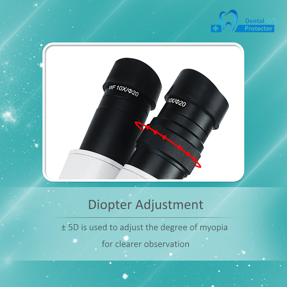 Mscope-1s 10X Magnify Dental Binocular Microscope 3W LED Rotatable for Dentists Denture Tool Dental Lab Equipment Microscope Spot Light