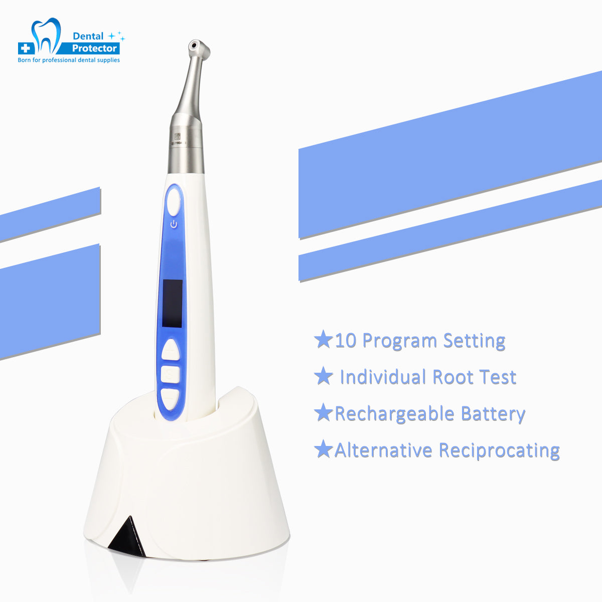 Dental Wireless Endo Motor with Apex locator 2 in 1,10 Program Setting & Alternative Reciprocating