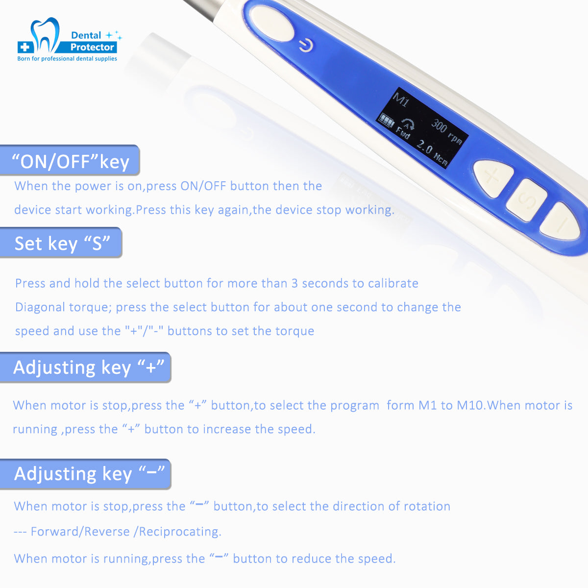 Dental Wireless Endo Motor with Apex locator 2 in 1,10 Program Setting & Alternative Reciprocating