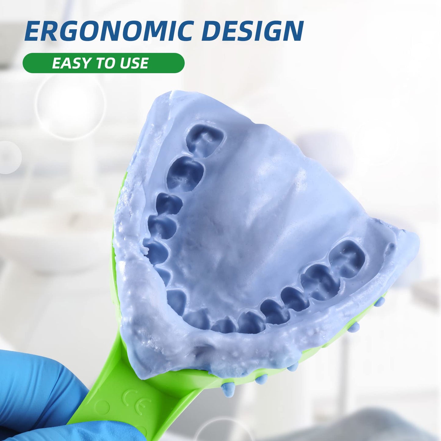 Dental Impression Trays Autoclavable 10 PCS, Perforated Impression Trays Set Plastic Teeth Holder for Dental Clinic, Lab Equipment, Dental Students