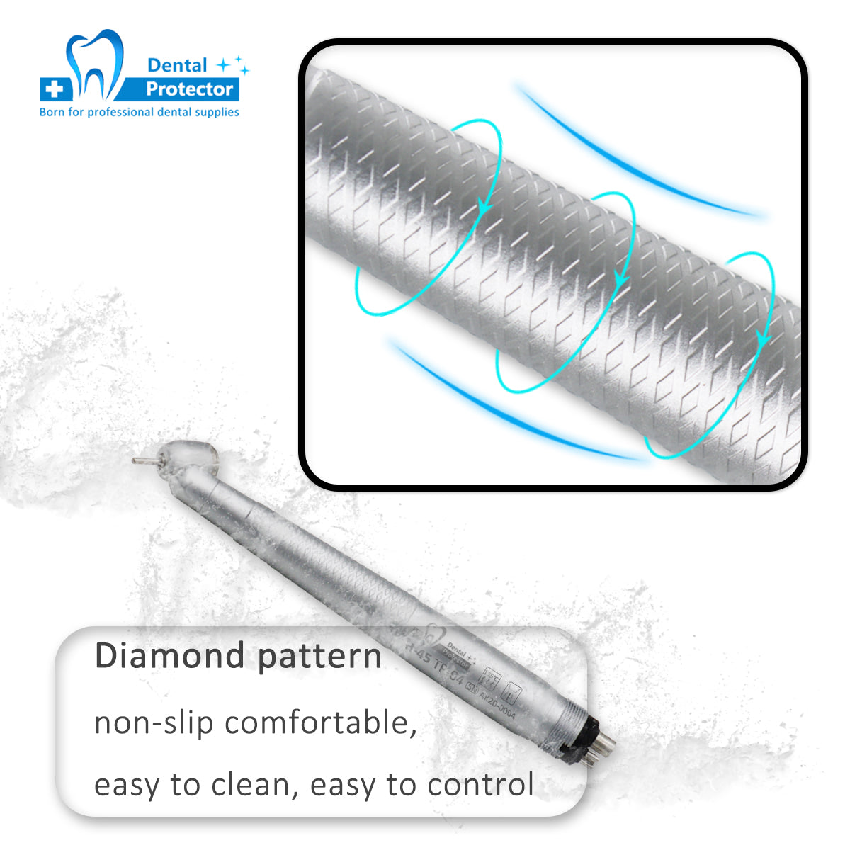 H-45 High Speed Dental Handpiece Contra Angle 45 Degree Generator Germany bearing