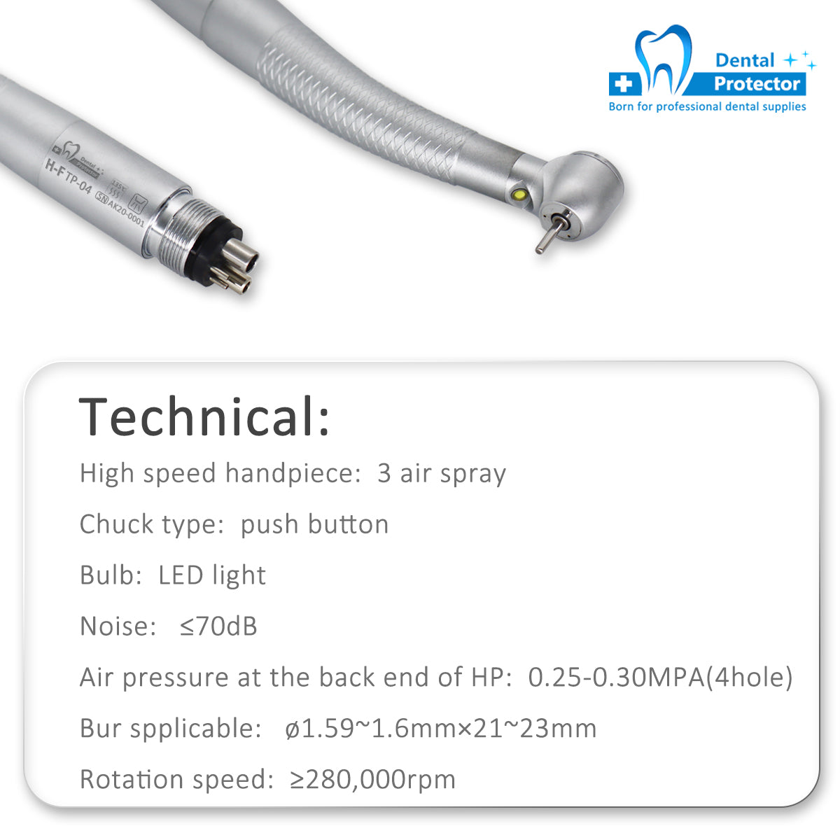 H-F High Speed Handpiece Dental Contra Angle Generator Germany Bearing