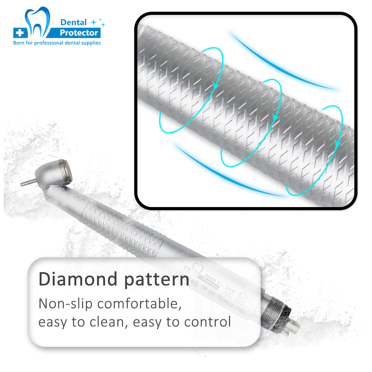 H-F45 High Speed Handpiece Dental Contra Angle 45 Degree Generator Germany Bearing