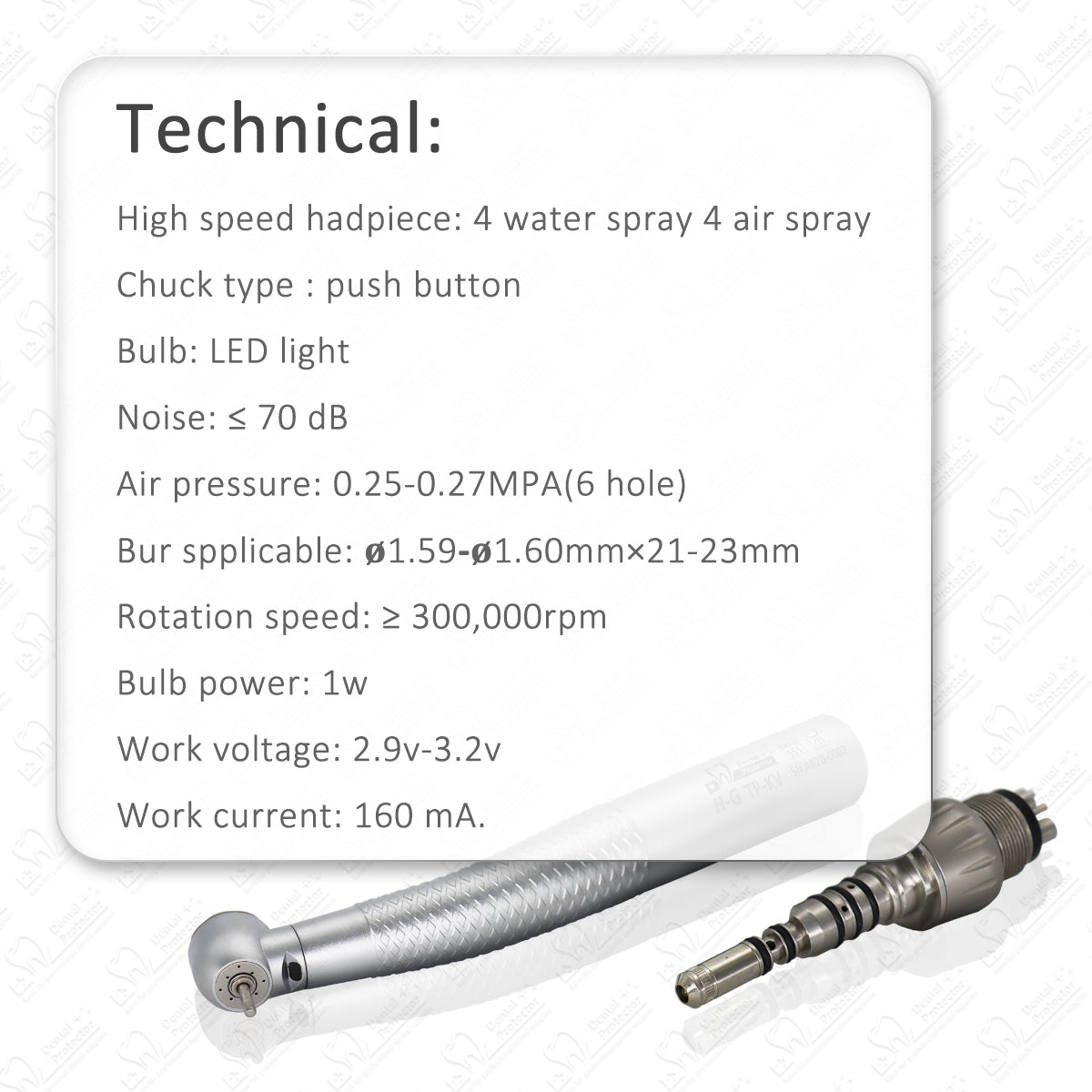 H-G High Speed Handpiece Dental Contra Angle With Optical Fiber Germany Bearing Kavo Type