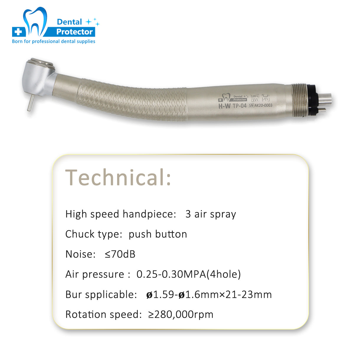 H-W TP04 High Speed Contra Angle Dental Handpiece Good Cooling Germany bearing