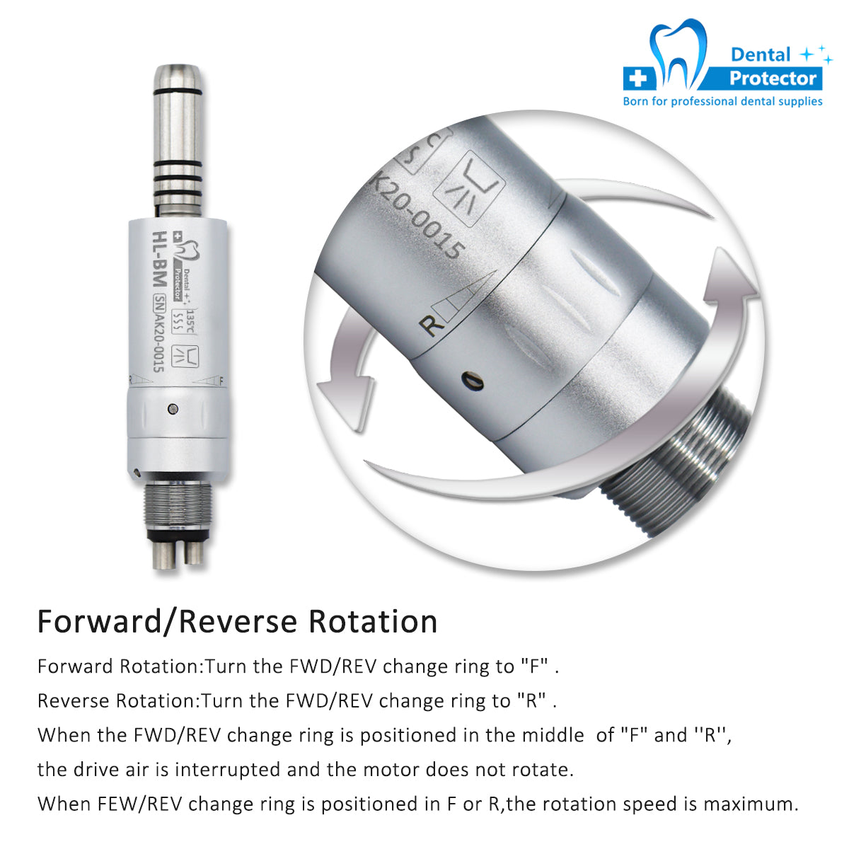 HL-BM Low Speed Air Motor Dental Handpiece Contra Angle