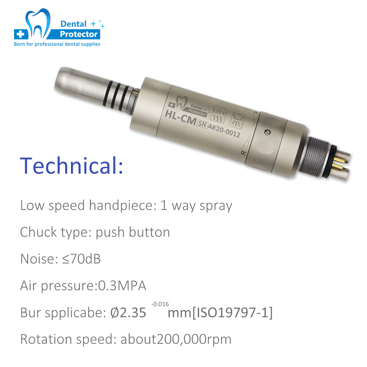 HL-CM Low Speed Air Motor Dental Handpiece With Optical Fiber