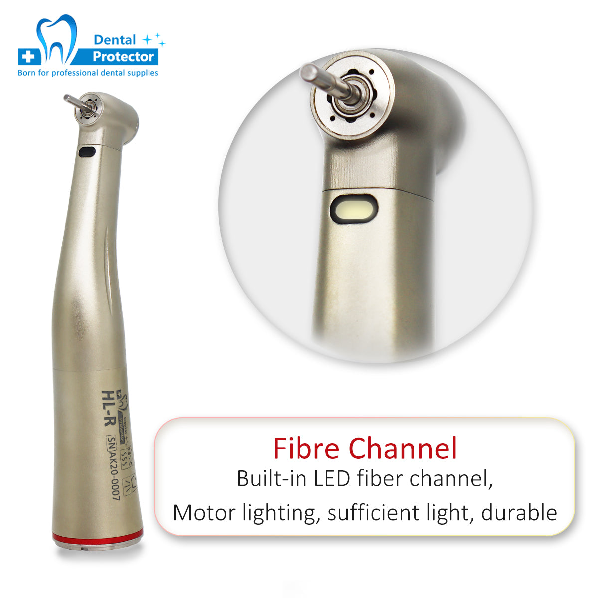 HL-R Low Speed 1:5 Dental Handpiece With Optical Fiber