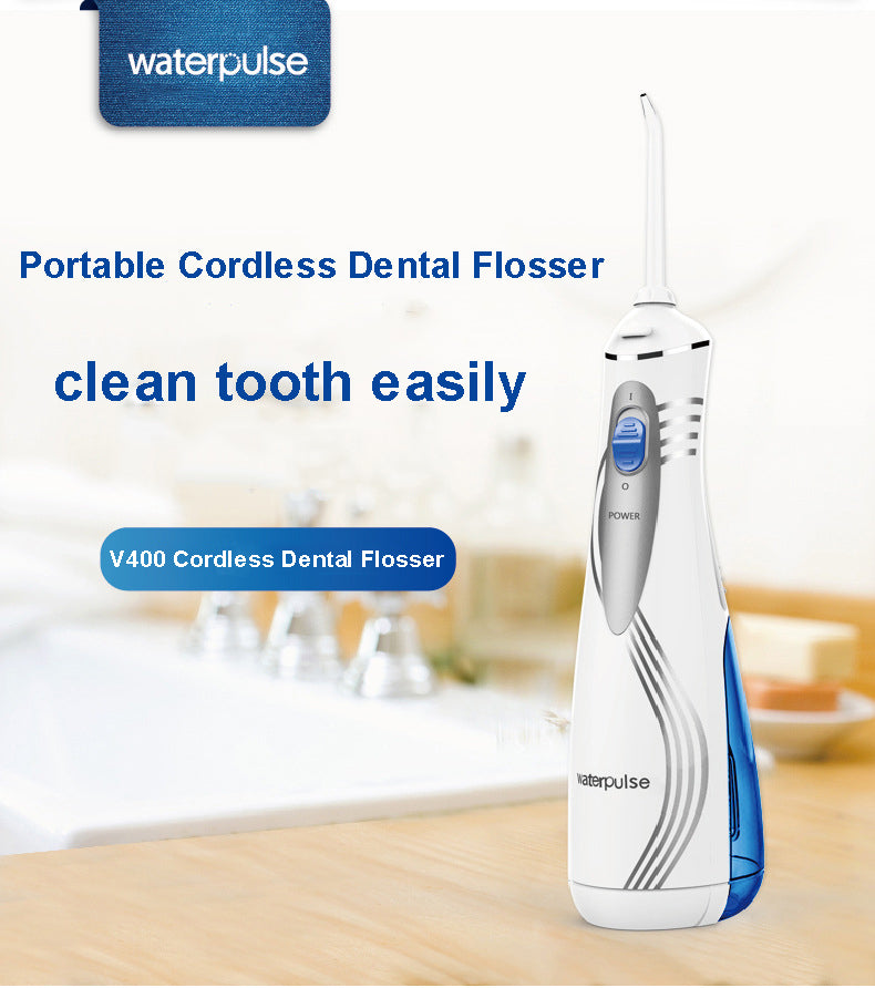 Waterpulse V400P/V400 Oral Irrigator Portable Cordless Irrigators With Travel Case Rechargeable Battery Water Flosser Teeth
