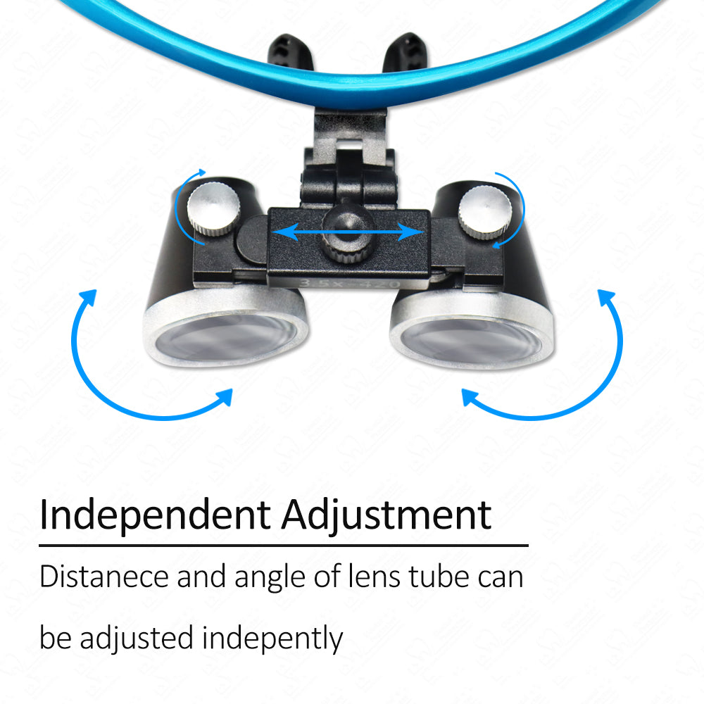 Maglass-R/B 2.5X/3.5X 420mm Dental Loupes Binocular Loupes Optical Magnifier Dental Lab Medical Loupes Magnification Binocular Headlight Headlamp 5W Bulb