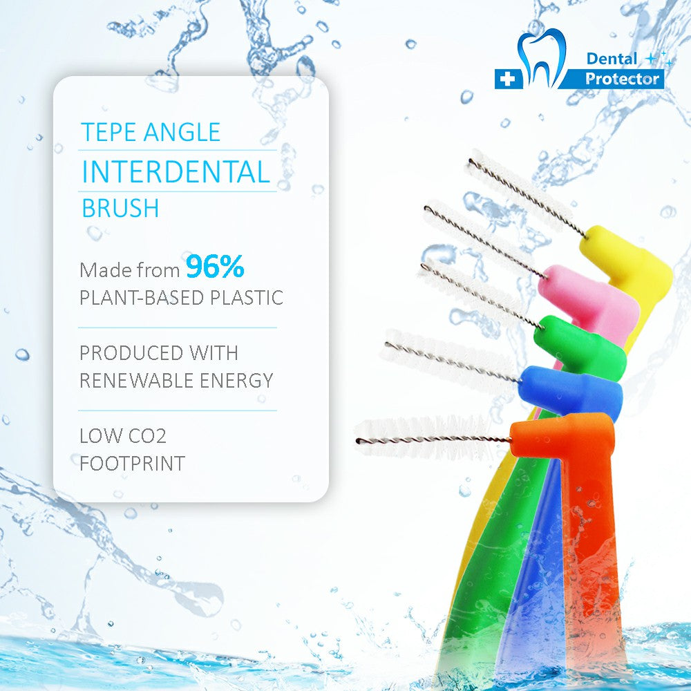 L-Brush Protector Angle Interdental Brushes, Dental Brushes for Between Teeth and Gums, Brush Micro Tight Cleaner, Plaque Removal, 5 Count