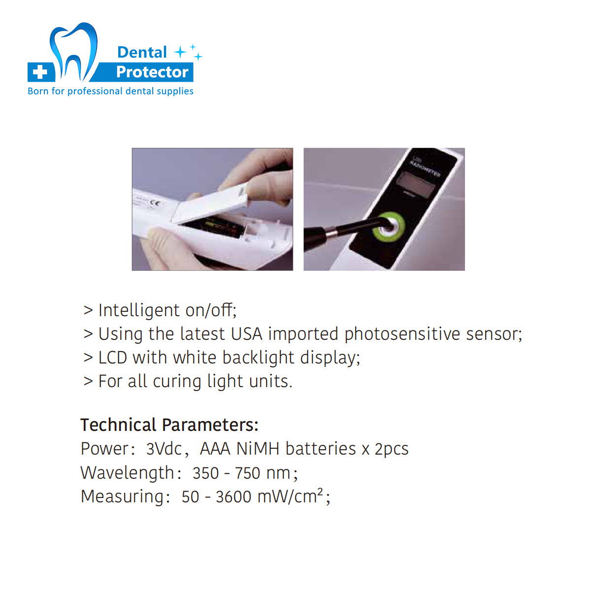 THREEH 3H LED Radiometer LED curing Light intensity meter