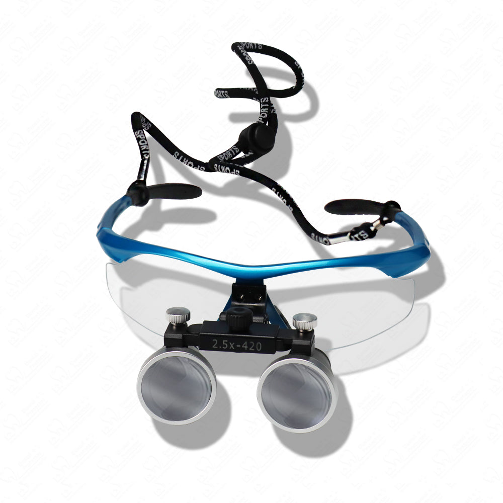 Maglass-R/B 2.5X/3.5X420mm Dental Loupes Binocular Loupes Optical Magnifier Dental Lab Medical Loupes Magnification Binocular Headlight Headlamp 5W Bulb