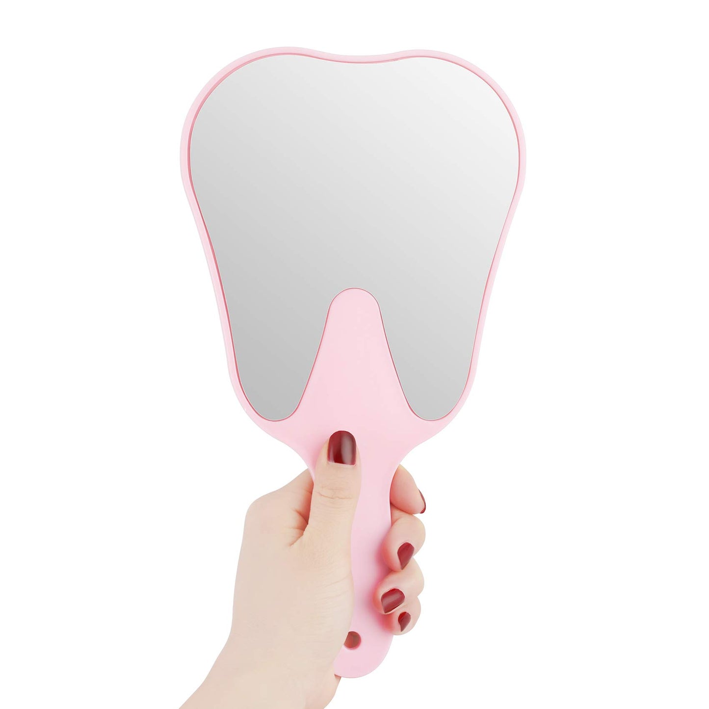 2 pcs Handheld Mirror Small with Handle , Hand Mirror Tooth-Shaped Kids Makeup Mirror Cute for Salon|Barber|Hairdressing - Easy to use & Lightweight