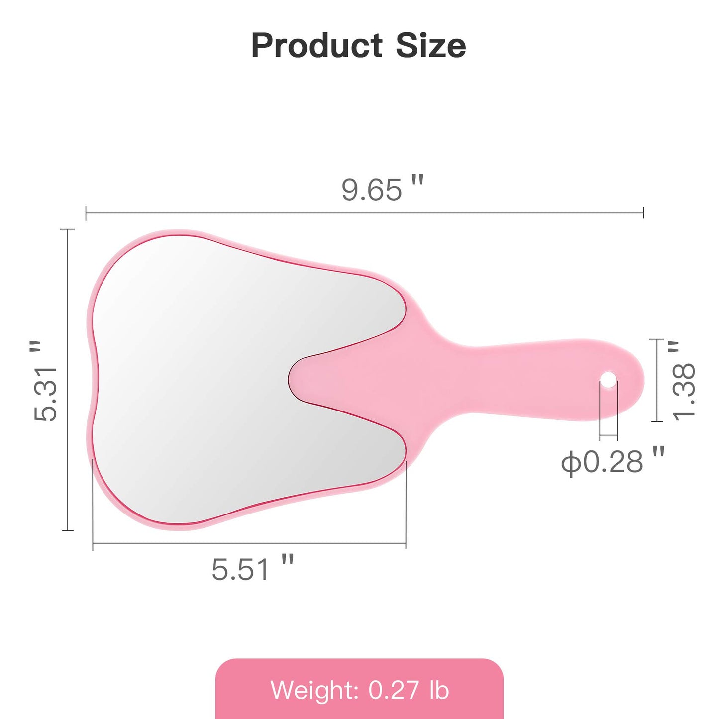 2 pcs Handheld Mirror Small with Handle , Hand Mirror Tooth-Shaped Kids Makeup Mirror Cute for Salon|Barber|Hairdressing - Easy to use & Lightweight