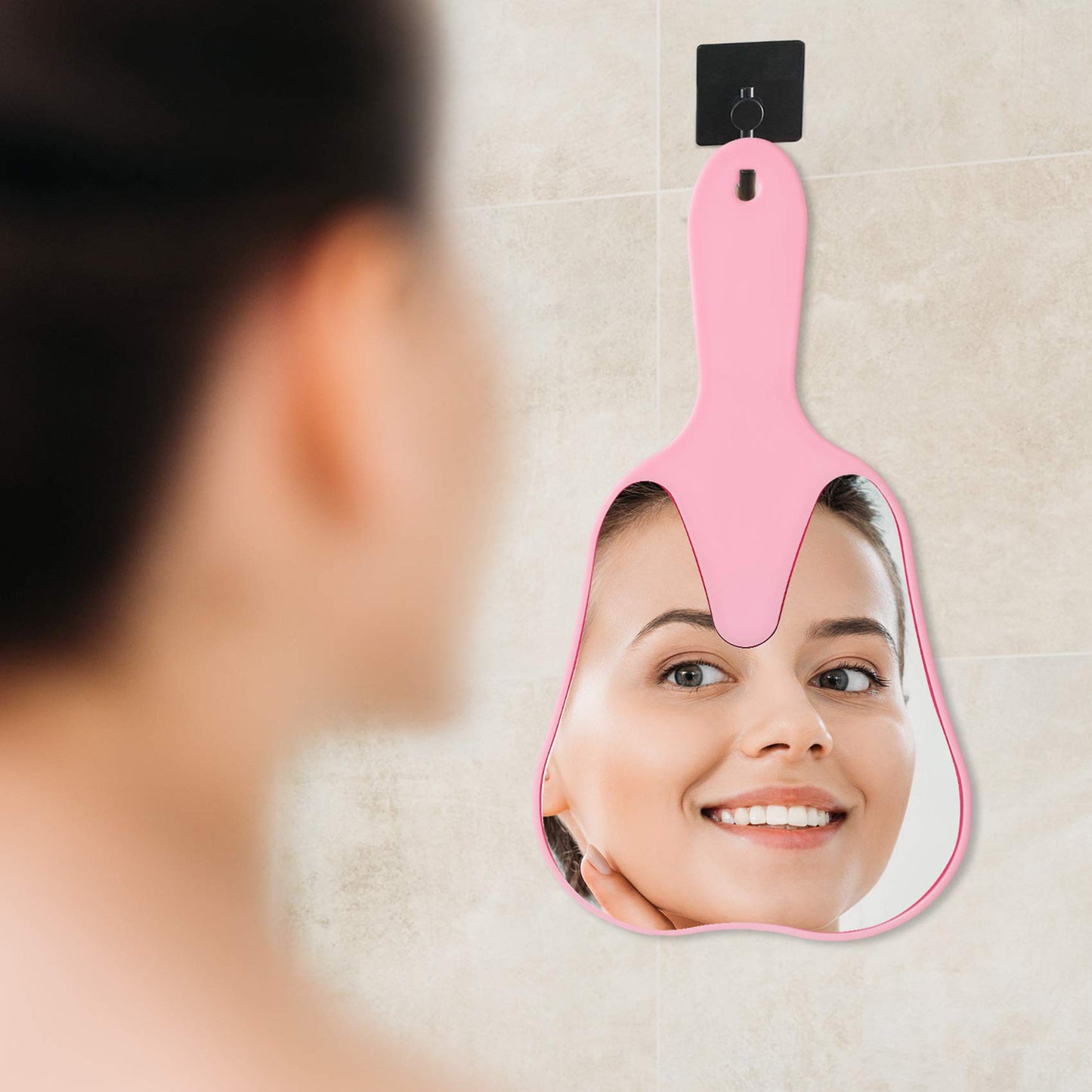 2 pcs Handheld Mirror Small with Handle , Hand Mirror Tooth-Shaped Kids Makeup Mirror Cute for Salon|Barber|Hairdressing - Easy to use & Lightweight