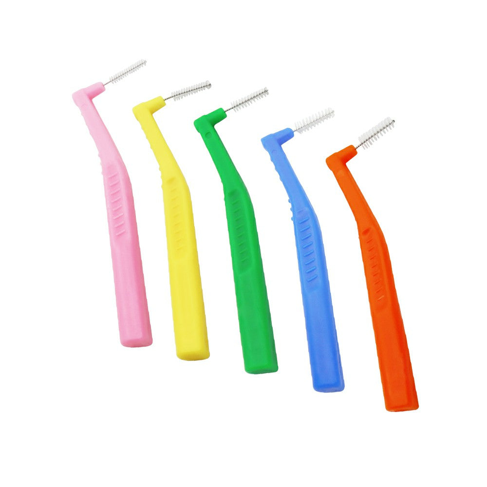 L-Brush Protector Angle Interdental Brushes, Dental Brushes for Between Teeth and Gums, Brush Micro Tight Cleaner, Plaque Removal, 5 Count