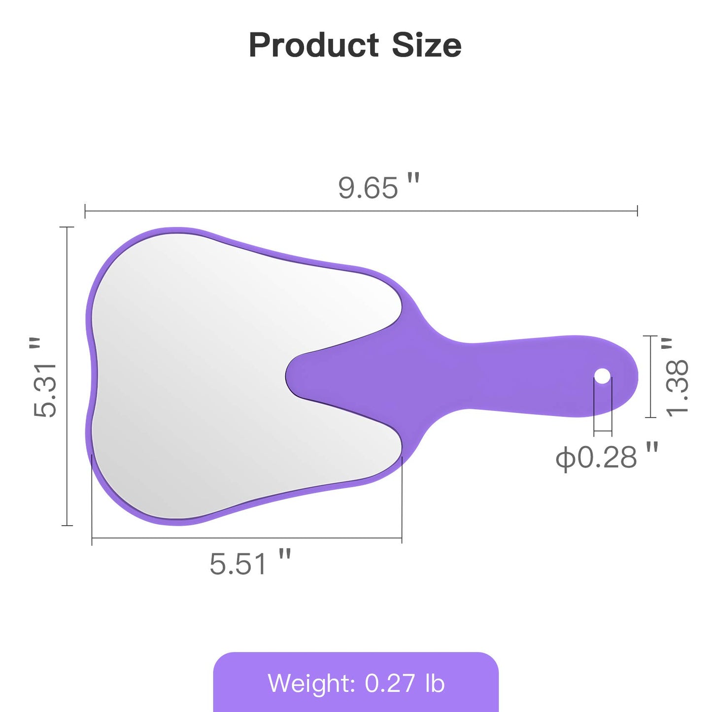 2 pcs Handheld Mirror Small with Handle , Hand Mirror Tooth-Shaped Kids Makeup Mirror Cute for Salon|Barber|Hairdressing - Easy to use & Lightweight