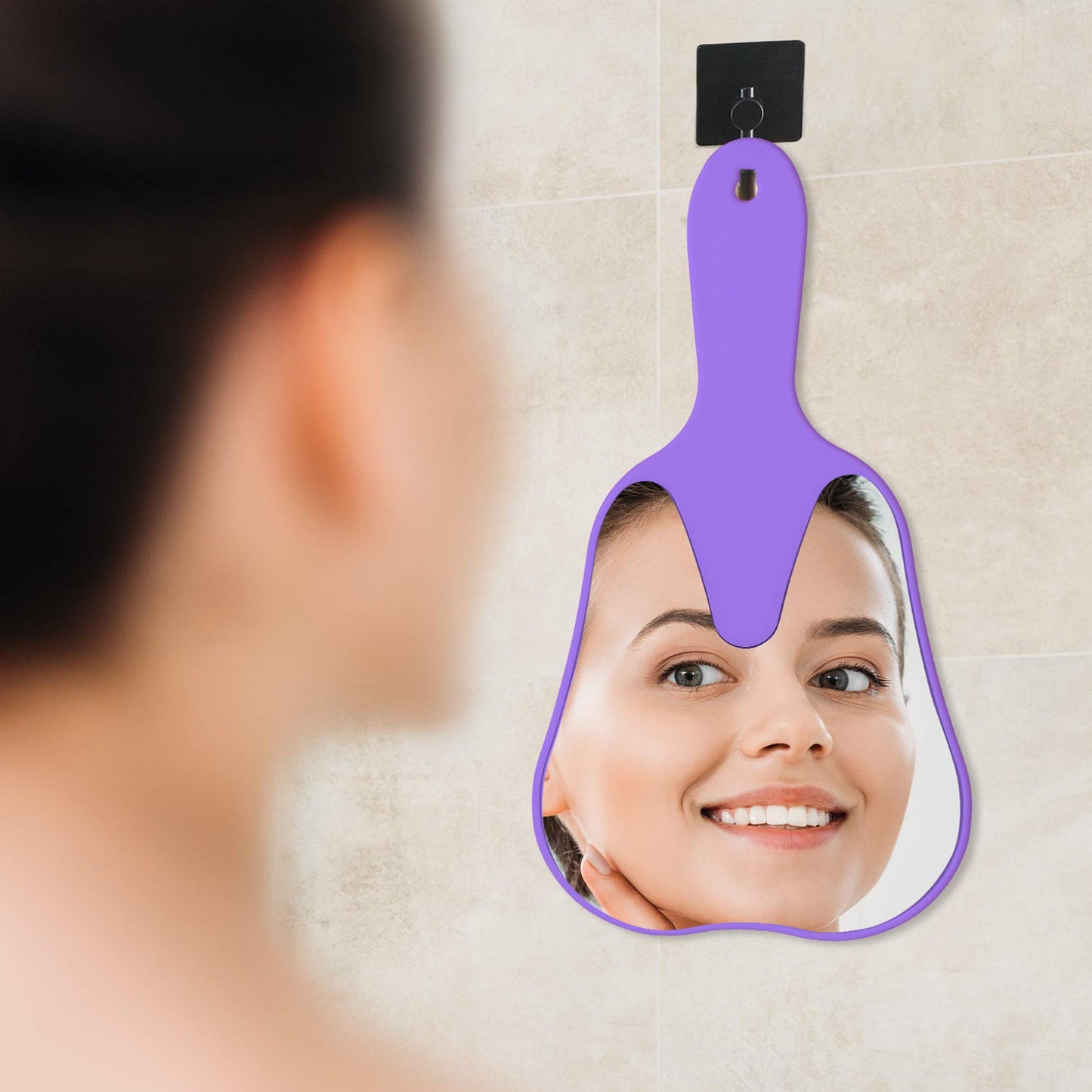 2 pcs Handheld Mirror Small with Handle , Hand Mirror Tooth-Shaped Kids Makeup Mirror Cute for Salon|Barber|Hairdressing - Easy to use & Lightweight
