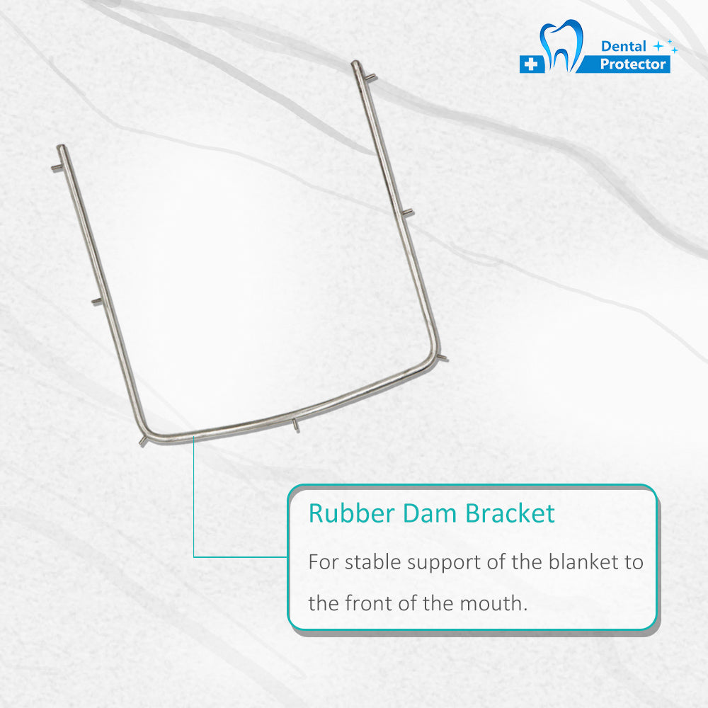 Protector Rubber Dam Kit Starter of 9 pcs with Frame Punch Clamps Dental Instruments Dental Oral Rubber Dam Tool Set Rubber Stamp Punching Plate Rubber Camphor Cloth