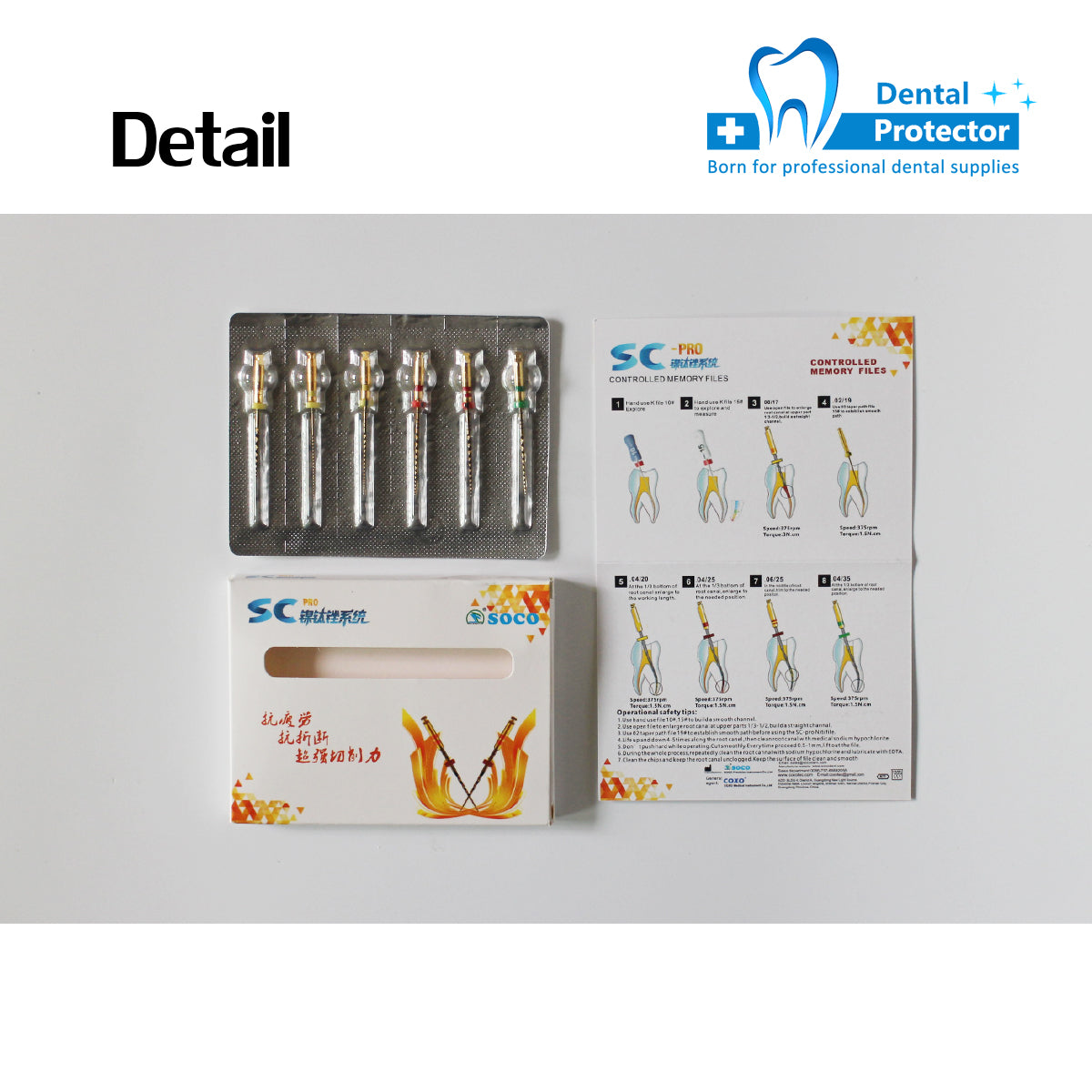 COXO SOCO Dental Niti rotary files , endodontic files , Endo Engine Root Canal Files ,can use for 10-15 root canal , 10 packs