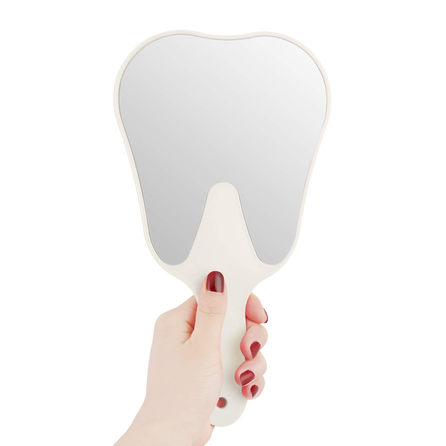 2 pcs Handheld Mirror Small with Handle , Hand Mirror Tooth-Shaped Kids Makeup Mirror Cute for Salon|Barber|Hairdressing - Easy to use & Lightweight
