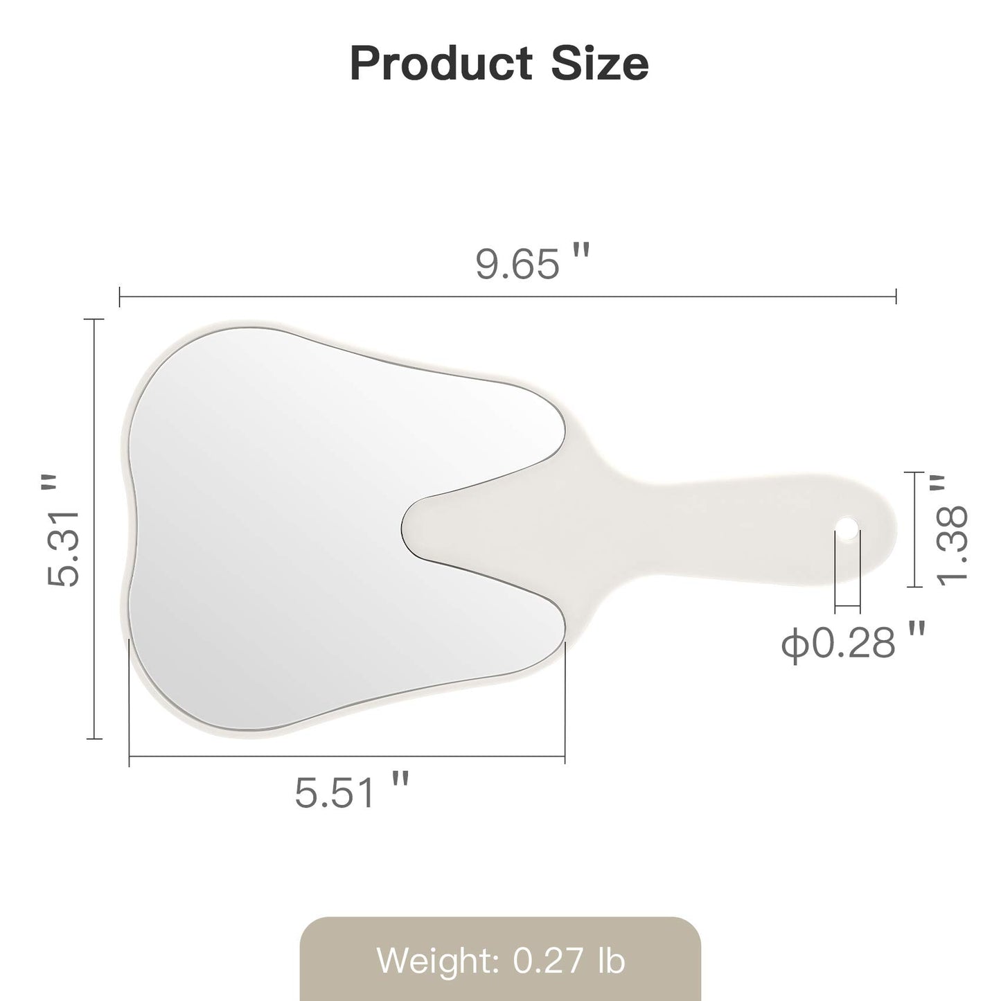 2 pcs Handheld Mirror Small with Handle , Hand Mirror Tooth-Shaped Kids Makeup Mirror Cute for Salon|Barber|Hairdressing - Easy to use & Lightweight