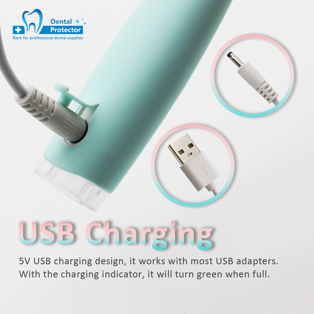 PROTECTOR Portable Electric Sonic Dental Scaler ToothC Tooth Stains Tartar Tool Dentist Whiten Teeth Health Hygiene white