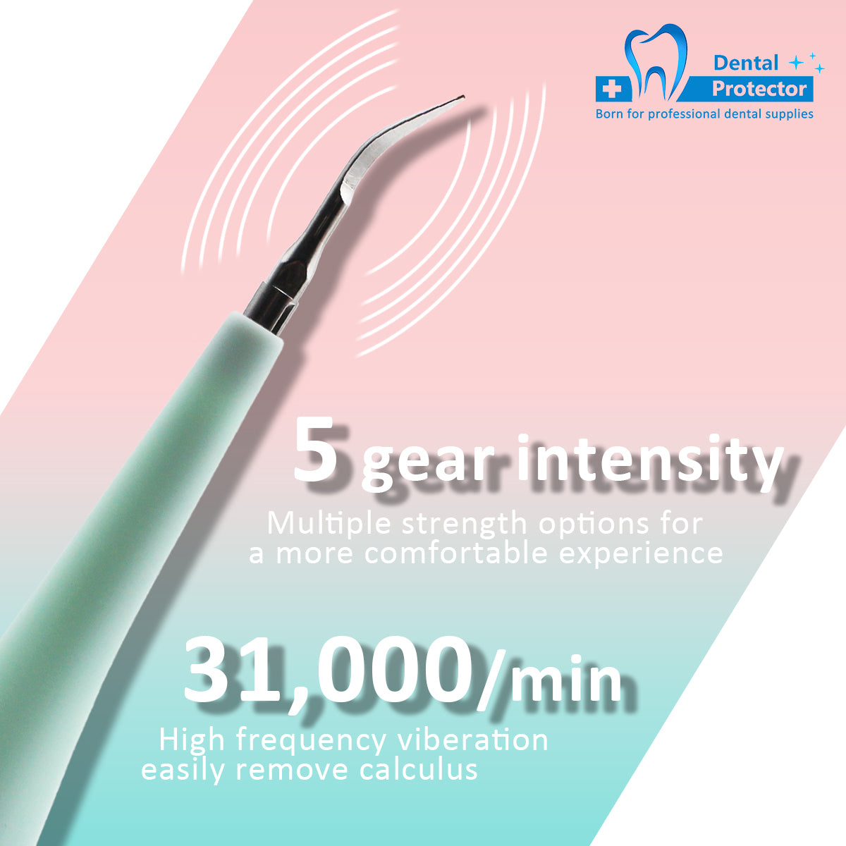 PROTECTOR Portable Electric Sonic Dental Scaler ToothC Tooth Stains Tartar Tool Dentist Whiten Teeth Health Hygiene white