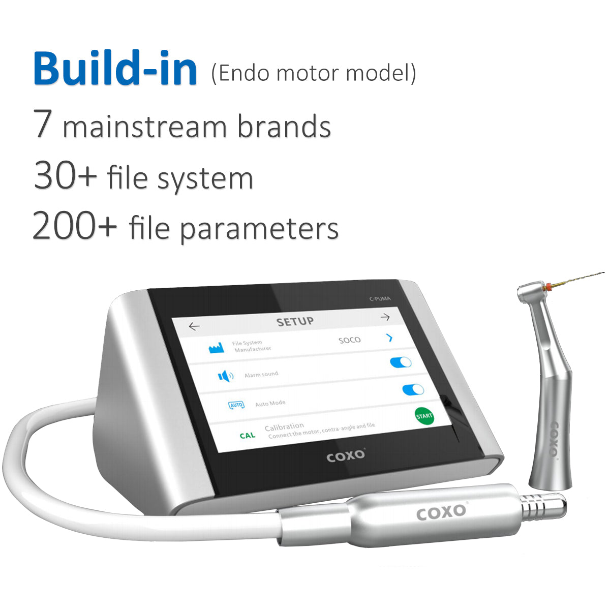 COXO C-puma Master Electric motor and Endo motor 2 in 1 ,comes with two contra angles (1:5 and 6:1)
